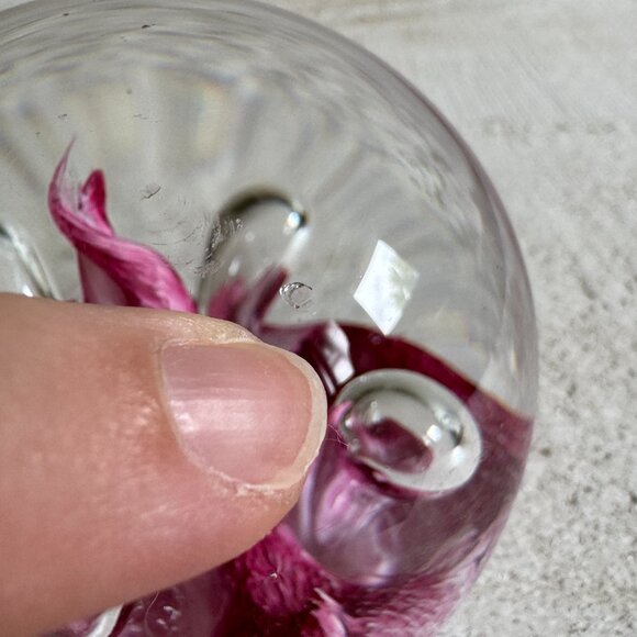 Vintage Caithness Moonflower Art Glass Bubble Paper Weight - Picture 12 of 12